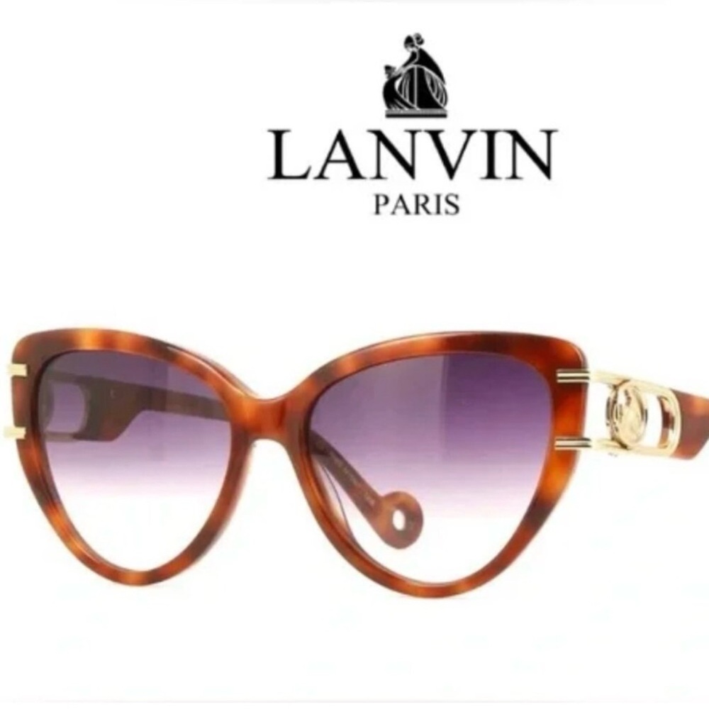 Lanvin Women's Tortoiseshell Frame Sunglasses with Gradient Purple Lenses